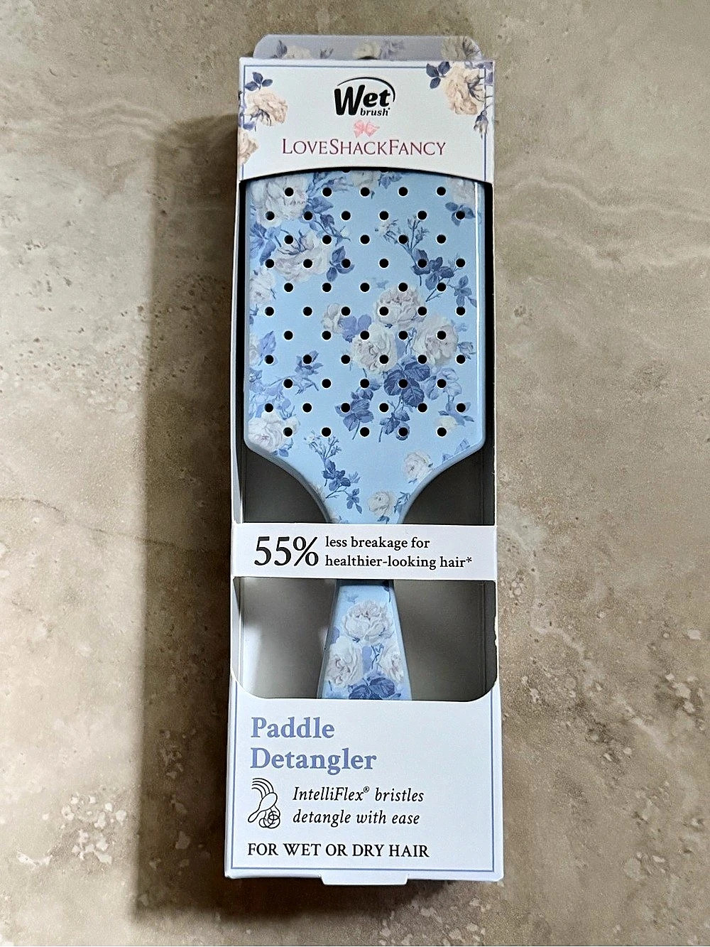 Wet Brush x LoveShackFancy Paddle Detangler Blue & White Floral